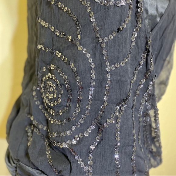 Banana Republic Sequined Black Silk Top - Picture 2 of 6
